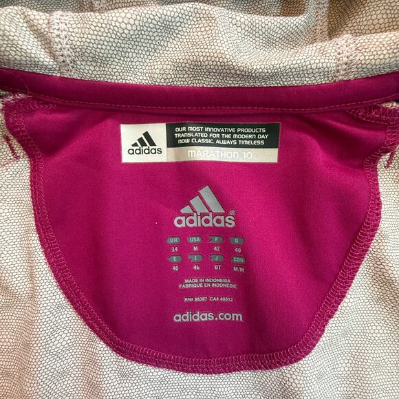 Adidas Marathon 10 Climaproof Running Jacket Burgundy Pink White Size M - Picture 7 of 16